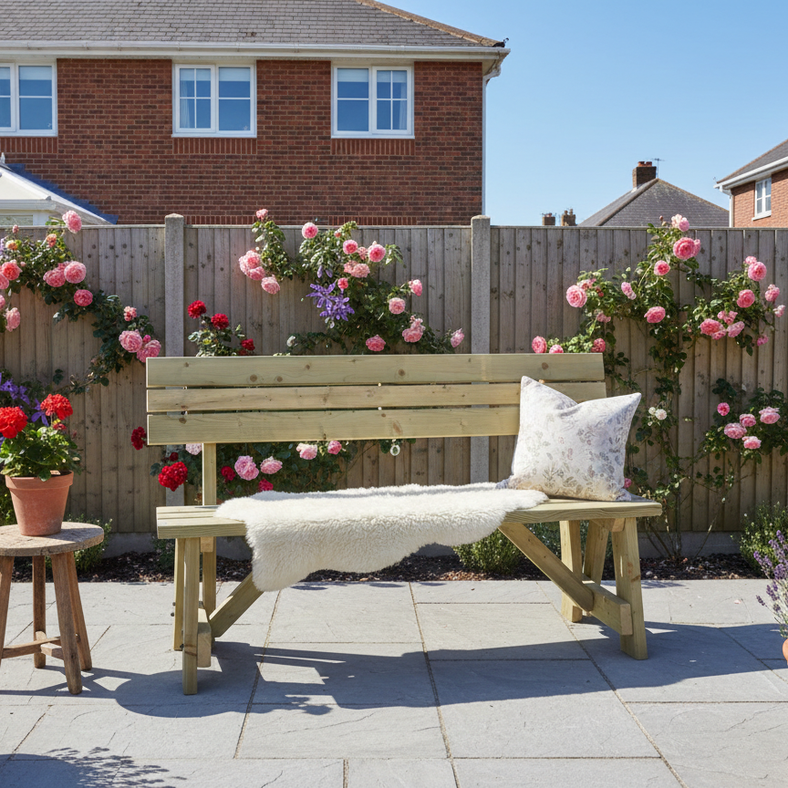 Victoria Garden Fence Bench with Backrest