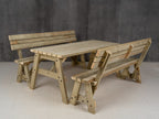 Victoria Picnic Table and Benches Set With Backrest