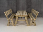 Victoria Picnic Table and Benches Set With Backrest