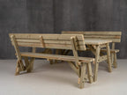 Victoria Picnic Table and Benches Set With Backrest