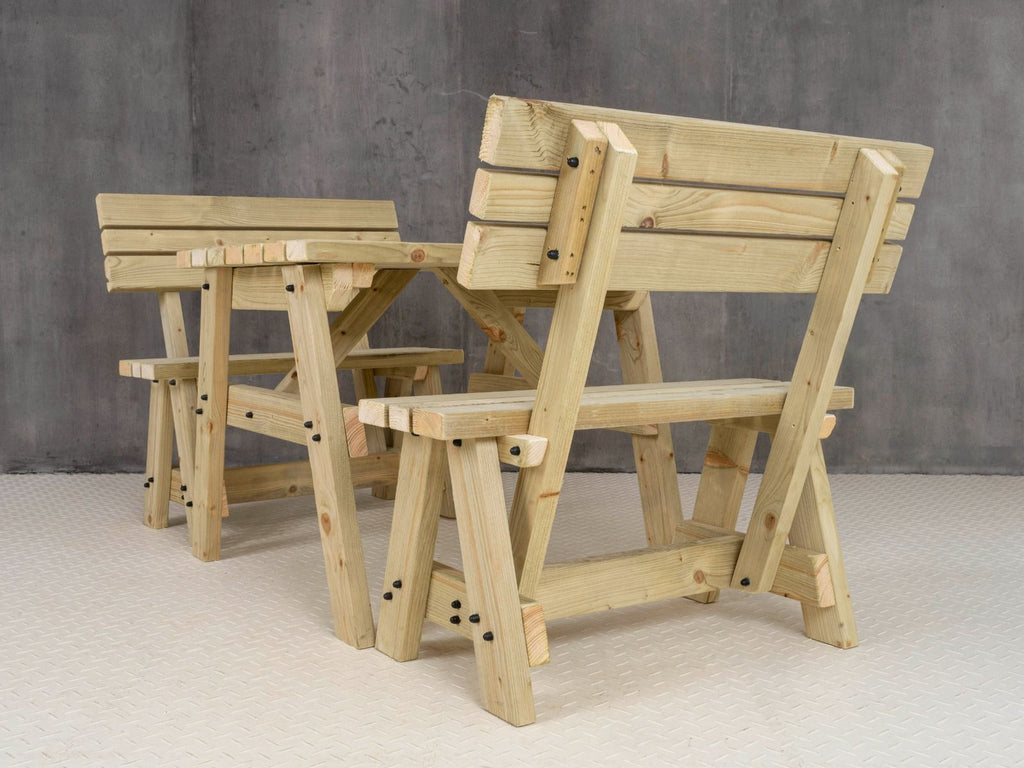 Victoria Picnic Table and Benches Set With Backrest