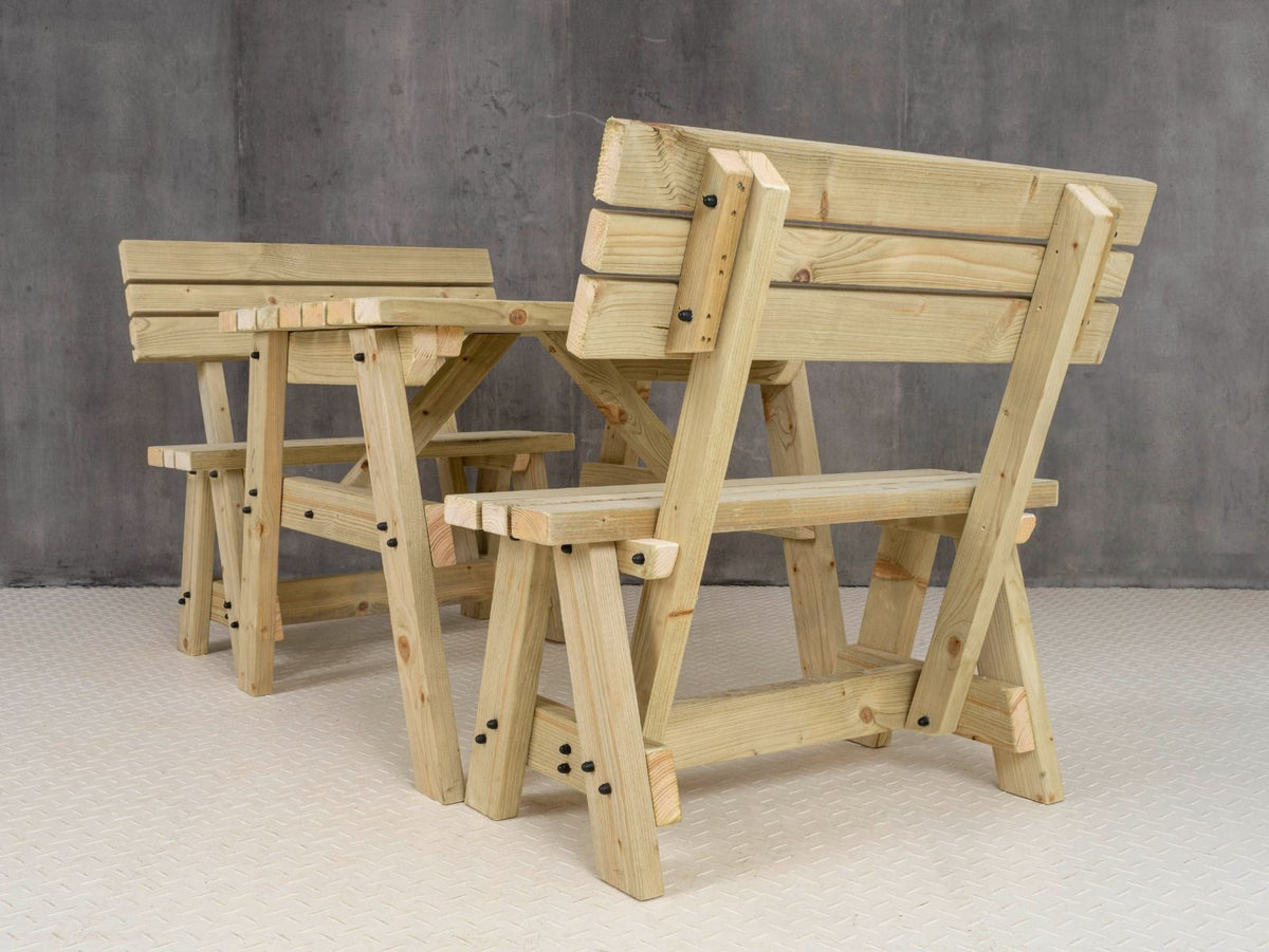 Victoria Picnic Table and Benches Set With Backrest