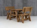 Victoria Picnic Table & Benches Set with Backrest — Rustic Finish