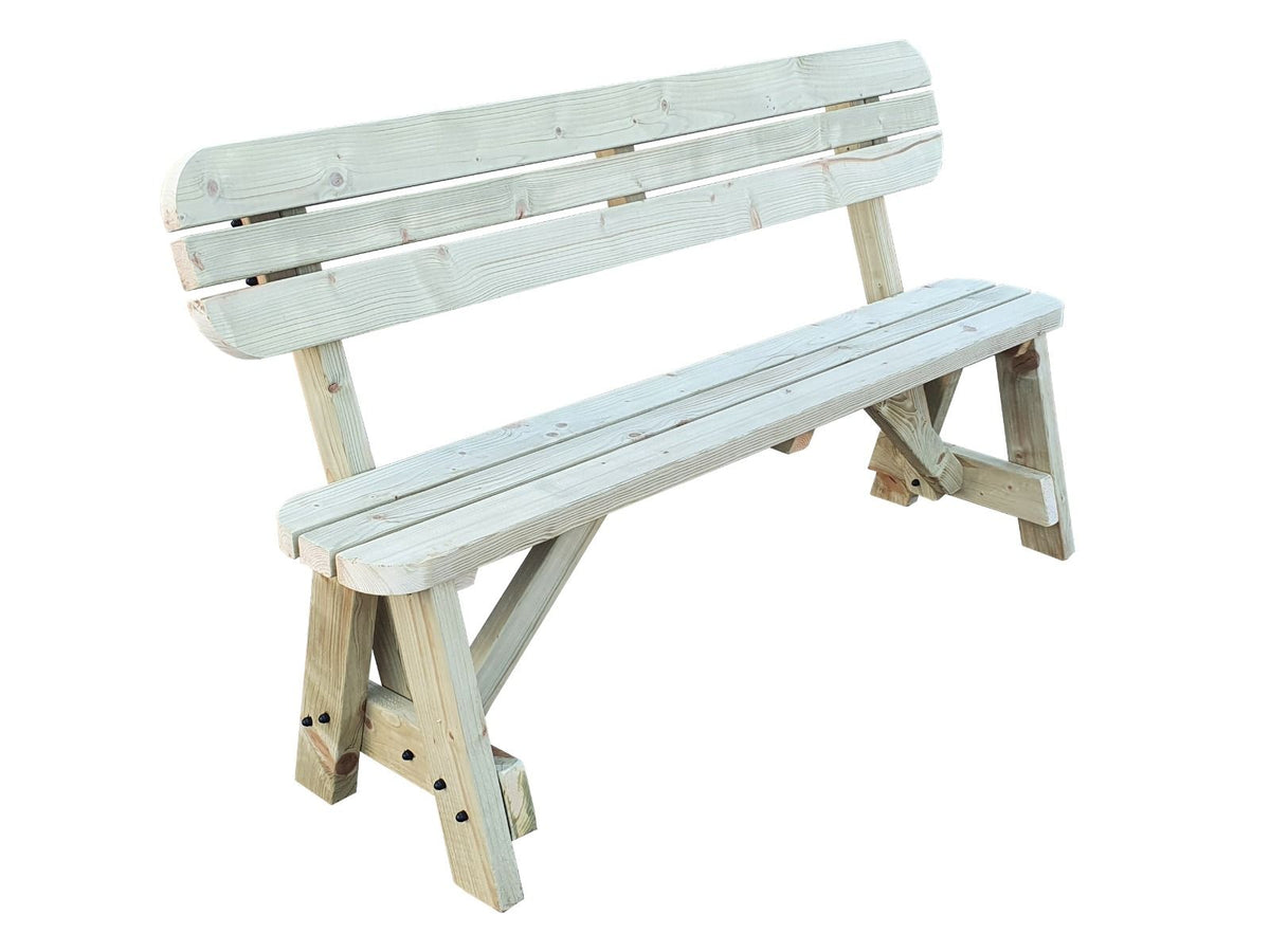 Victoria Rounded Garden Fence Bench with Backrest