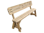 Victoria Rounded Garden Fence Bench with Backrest - Rustic Finish