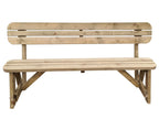 Victoria Rounded Garden Fence Bench with Backrest - Rustic Finish