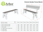 Victoria Rounded Garden Fence Bench with Backrest