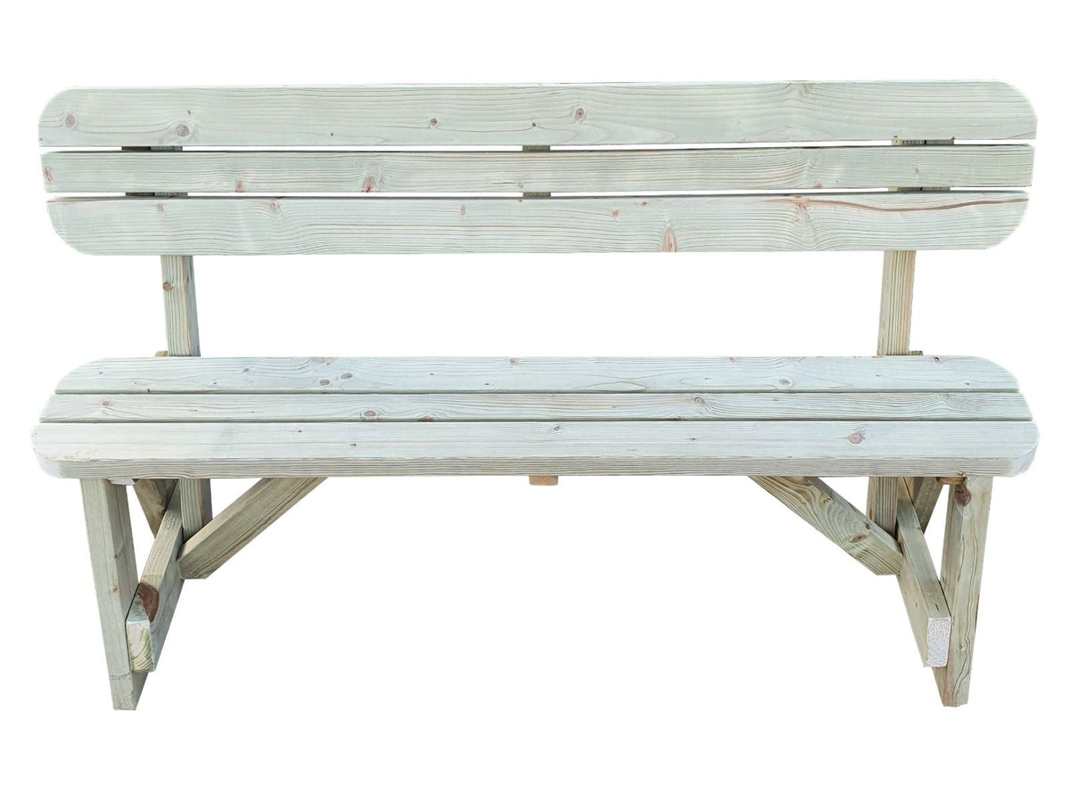 Victoria Rounded Garden Fence Bench with Backrest