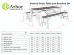 Victoria Rounded Picnic Table & Benches Set