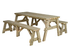 Victoria Rounded Picnic Table & Benches Set
