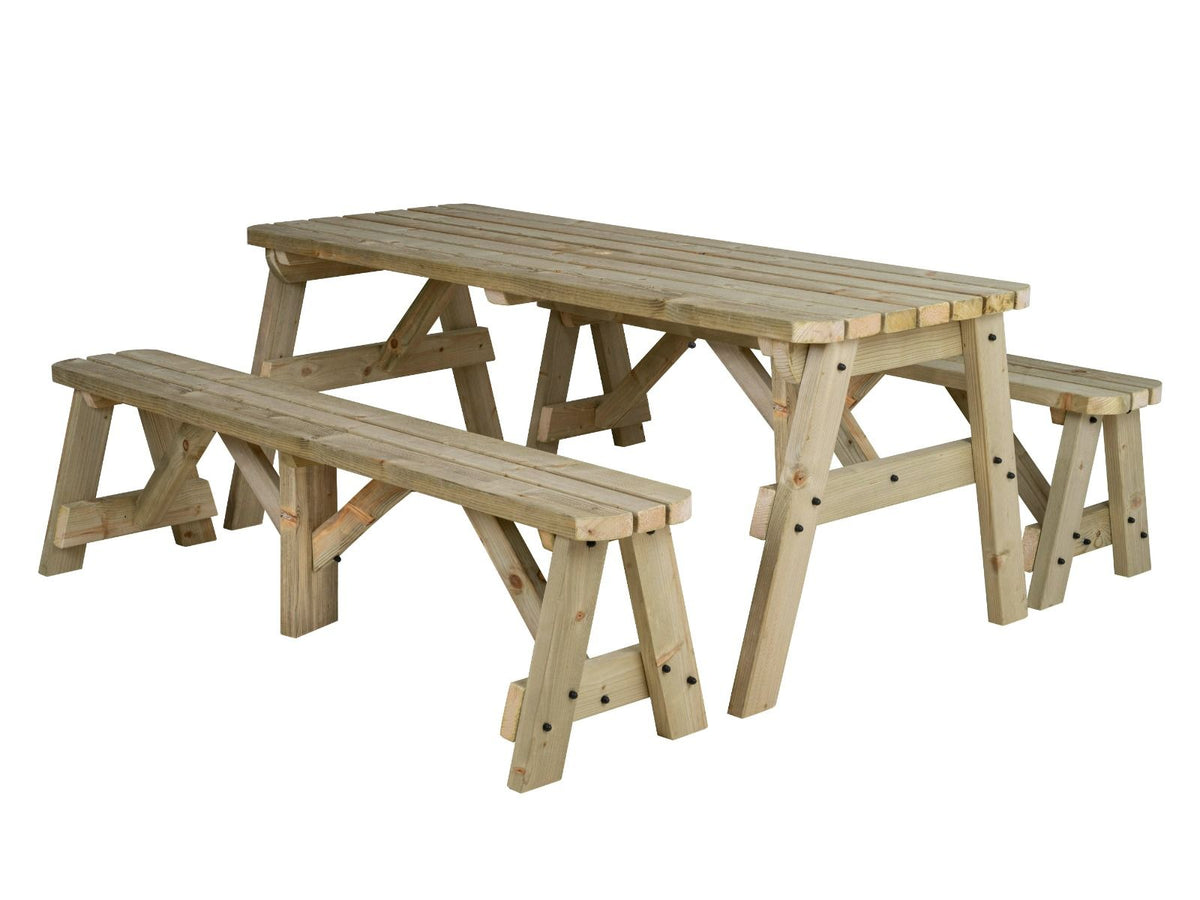 Victoria Rounded Picnic Table & Benches Set