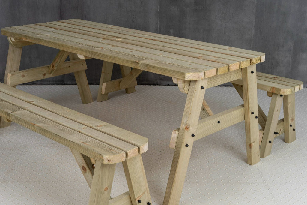 Victoria Rounded Picnic Table & Benches Set