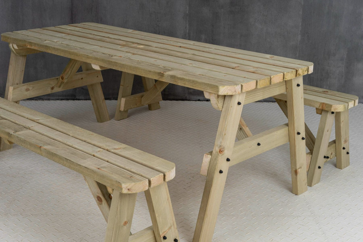 Victoria Rounded Picnic Table & Benches Set