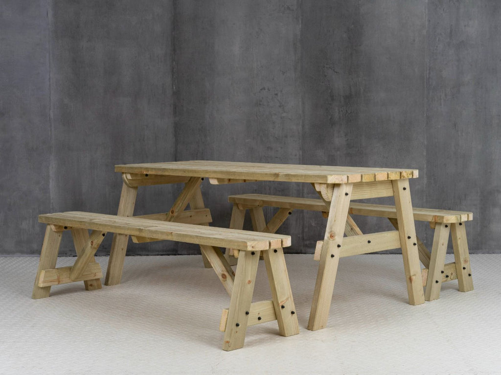 Victoria Rounded Picnic Table & Benches Set