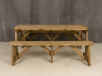 Victoria Rounded Picnic Table & Benches Set — Rustic Finish