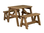 Victoria Rounded Picnic Table & Benches Set — Rustic Finish