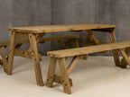 Victoria Rounded Picnic Table & Benches Set — Rustic Finish