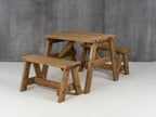 Victoria Rounded Picnic Table & Benches Set — Rustic Finish