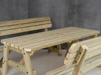 Victoria Rounded Picnic Table & Benches Set with Backrest