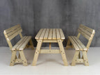 Victoria Rounded Picnic Table & Benches Set with Backrest