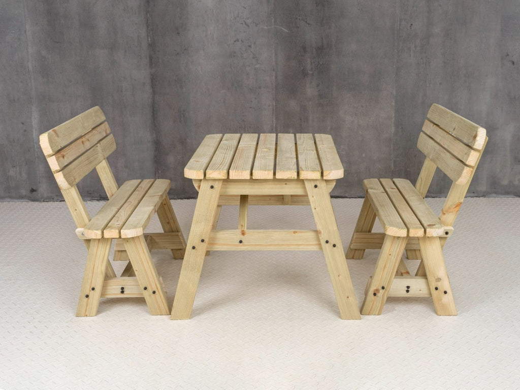 Victoria Rounded Picnic Table & Benches Set with Backrest