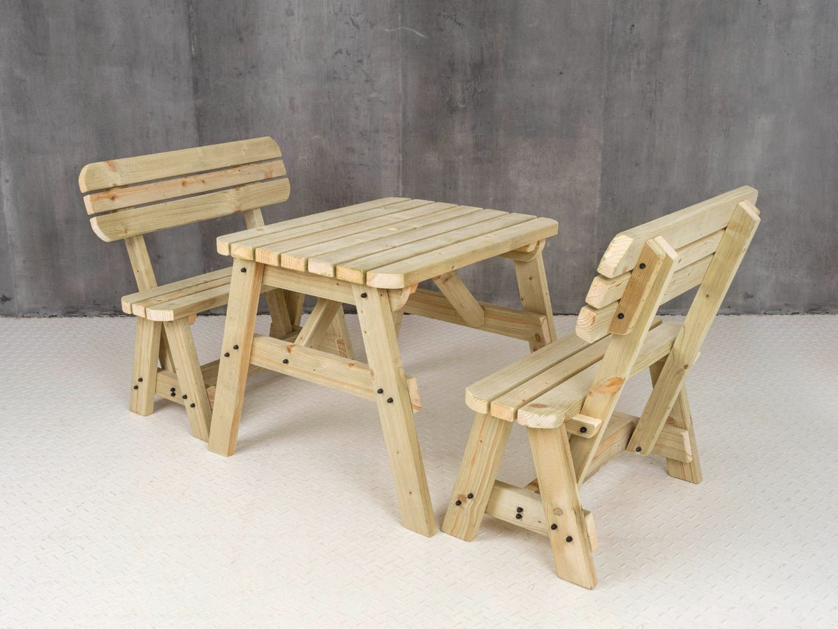 Victoria Rounded Picnic Table & Benches Set with Backrest