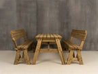 Victoria Rounded Picnic Table & Benches Set with Backrest — Rustic Finish