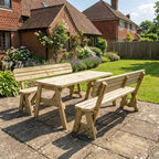Victoria Rounded Picnic Table & Benches Set with Backrest