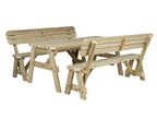 Victoria Rounded Picnic Table & Benches Set with Backrest