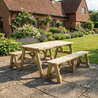 Victoria Rounded Picnic Table & Benches Set