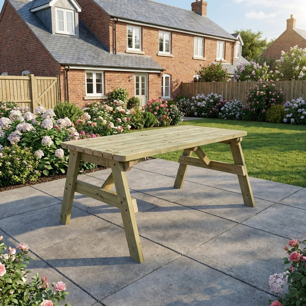 Victoria Rounded Wooden Garden Table