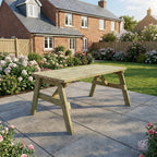 Victoria Rounded Wooden Garden Table