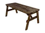 Victoria Rounded Wooden Garden Table — Rustic Finish