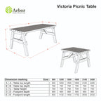 Victoria Rounded Wooden Garden Table