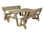 Victoria Space-Saving Picnic Table & Benches with Backrest