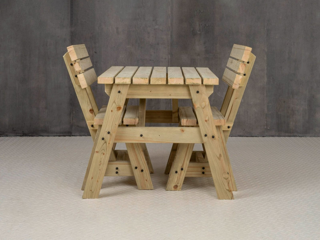 Victoria Space-Saving Picnic Table & Benches with Backrest