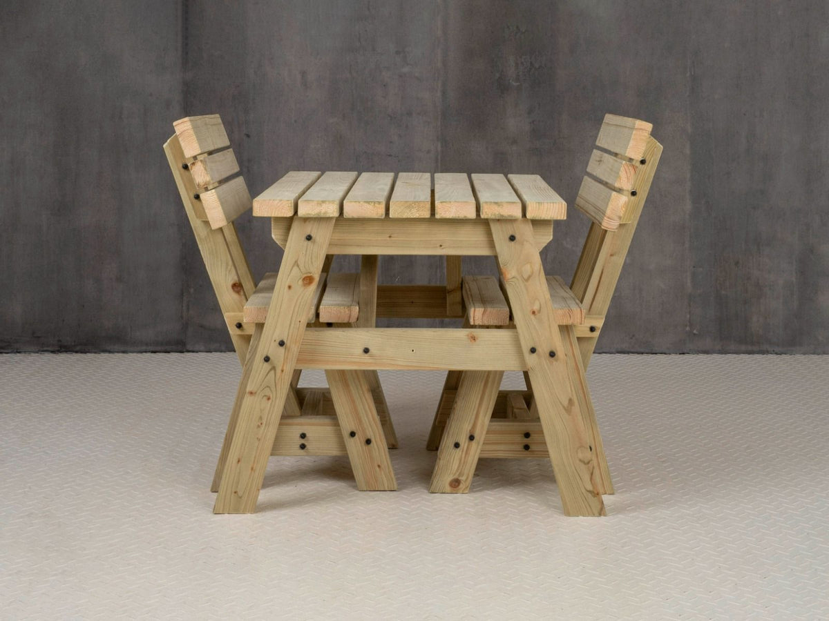 Victoria Space-Saving Picnic Table & Benches with Backrest
