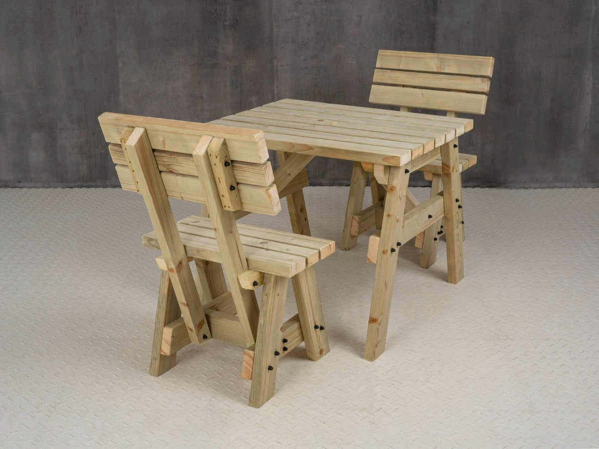 Victoria Space-Saving Picnic Table & Benches with Backrest