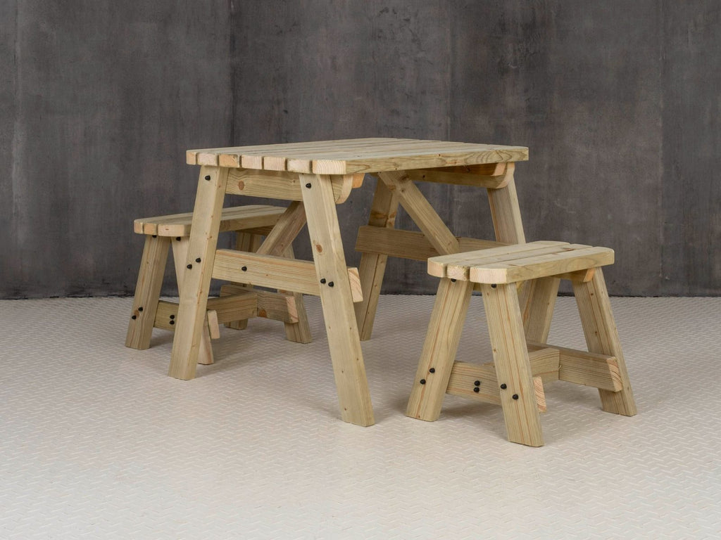 Victoria Rounded Space Saving Picnic Table and Benches Set