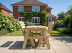 Victoria Space-Saving Rounded Picnic Table & Benches Set with Backrest