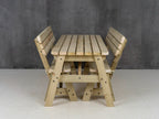 Victoria Space-Saving Rounded Picnic Table & Benches Set with Backrest