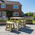 Victoria Rounded Space Saving Picnic Table and Benches Set