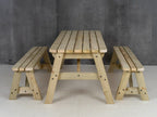 Victoria Rounded Space Saving Picnic Table and Benches Set