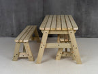 Victoria Rounded Space Saving Picnic Table and Benches Set