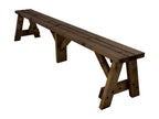 Victoria Wooden Garden Bench, Outdoor Fence Seat - Rustic Brown Finish
