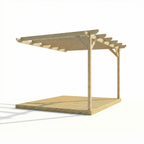 Wall Mounted Pergola and Decking Kit Chamfered Design