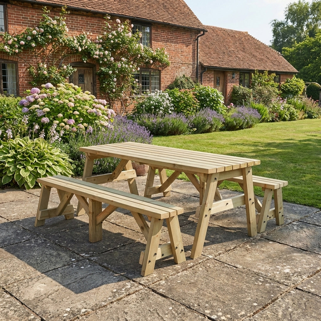 Victoria Picnic Table and Benches Set