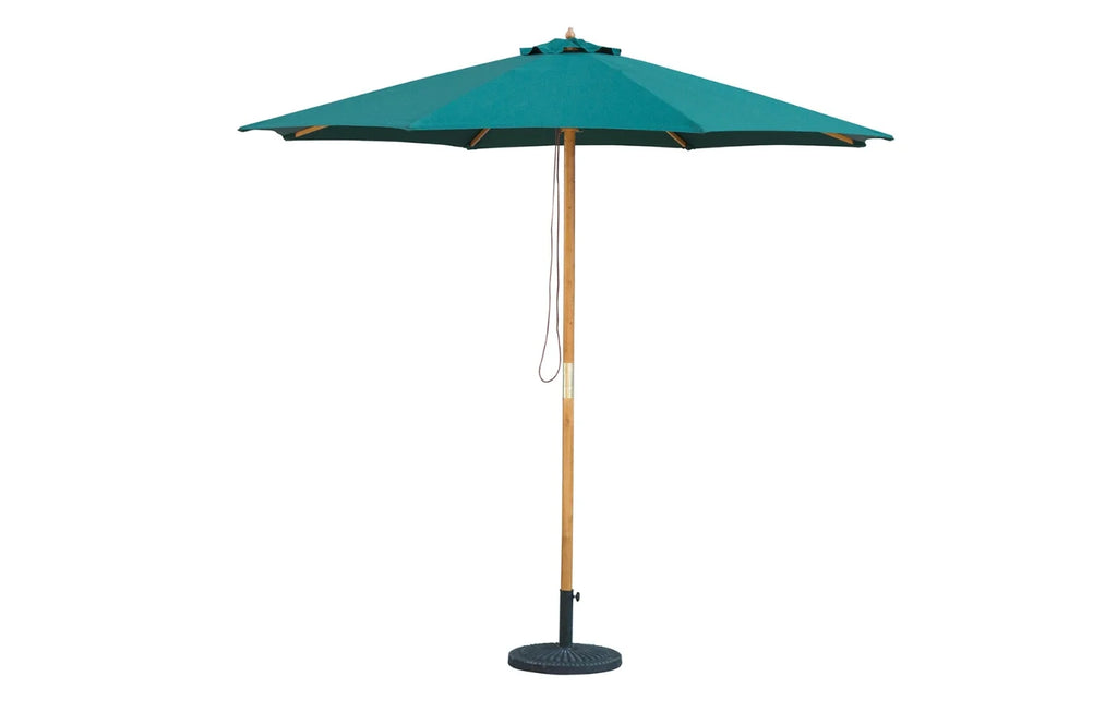 Bali 2.85m Hunter Green Wooden Garden Parasol