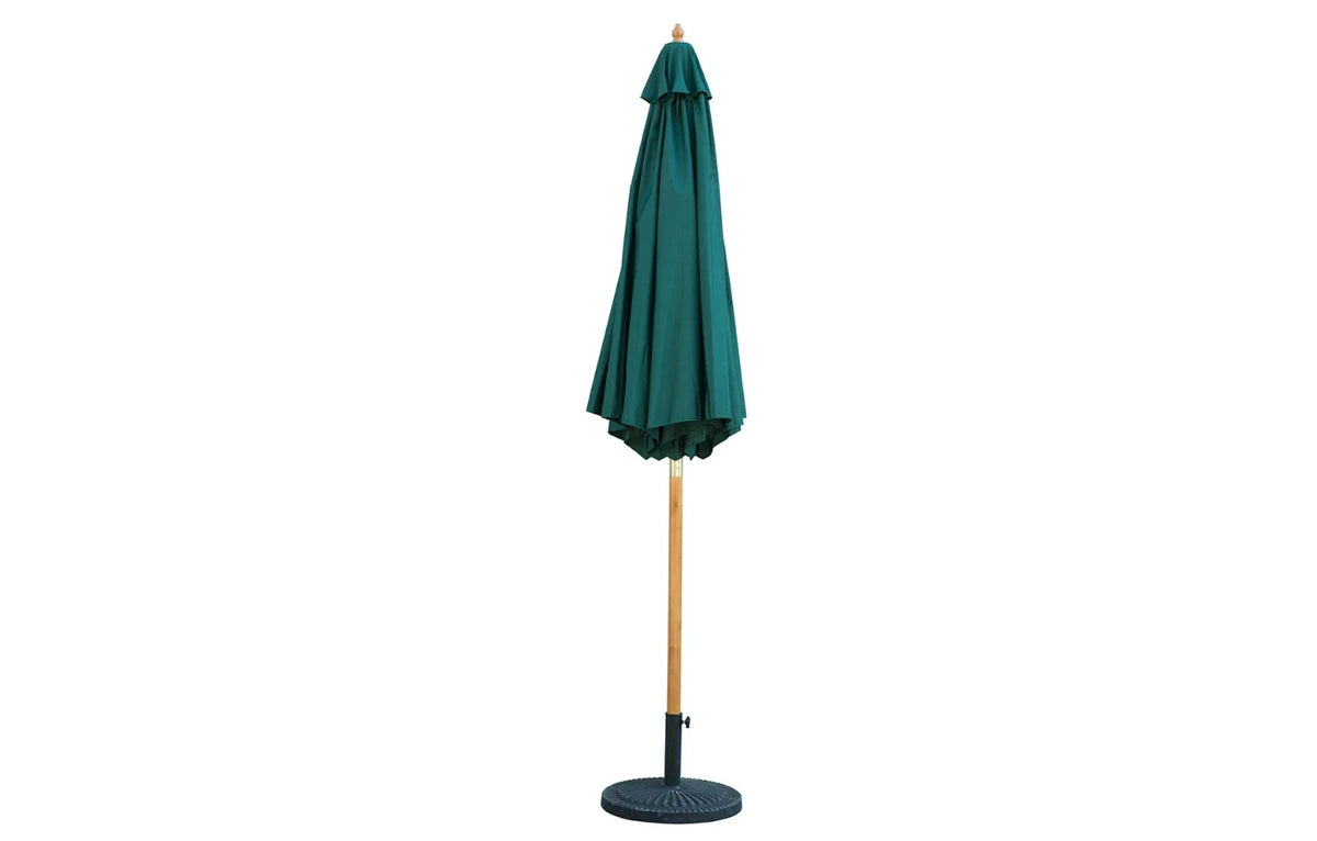 Bali 2.85m Hunter Green Wooden Garden Parasol