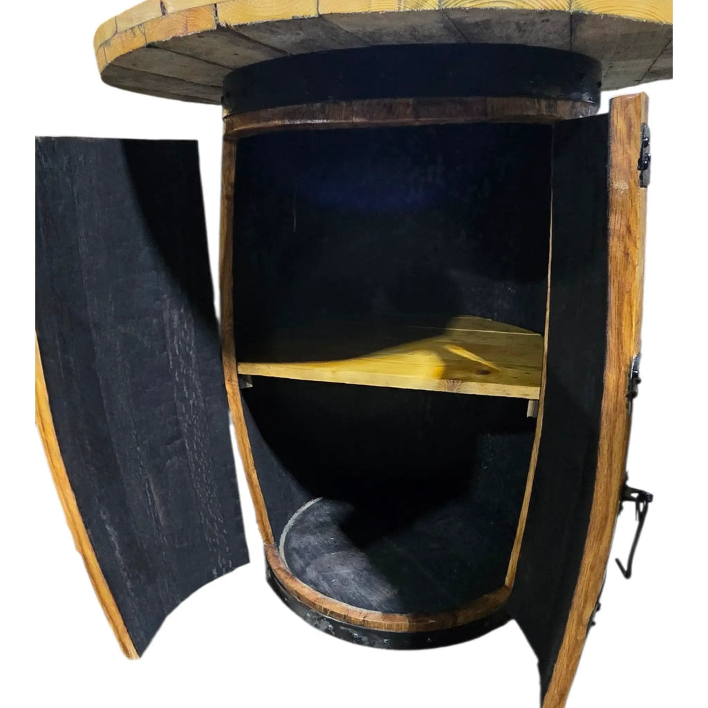 Reclaimed Oak Bourbon Whisky Barrel Bar — Full Size